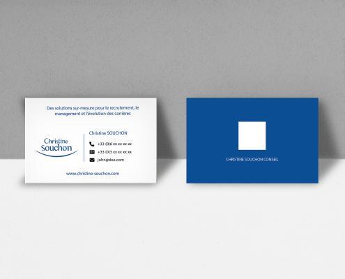 Aperçu d'une impression de carte de visite réalisée pour un de nos clients, un cabinet de conseil RH
