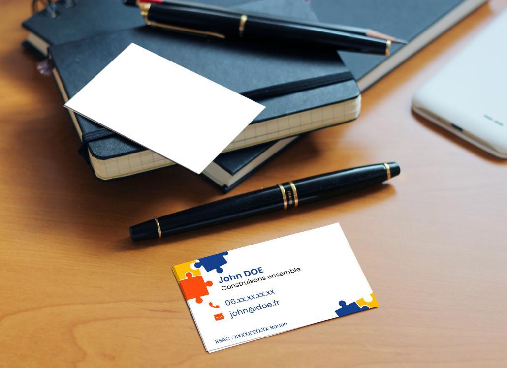 Aperçu d'une impression de carte de visite réalisée pour un de nos clients, un commercial indépendant.
